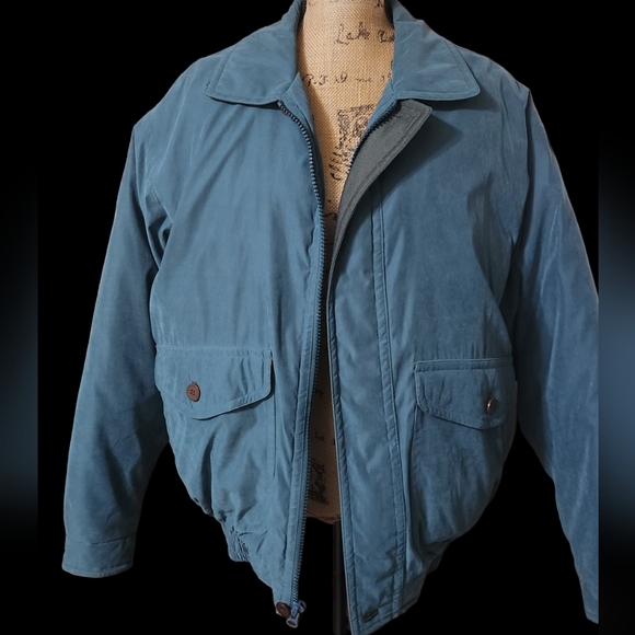 L.L. Bean Mens Regular Medium Goose Down Insulated Teal Blue Jacket two in one - Picture 2 of 15